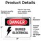 Signmission Buried Electrical Danger Sign, Vinyl Decal, 7in W x 5in L, 2PK OS-2PACK-DS-D-57-L-2308 - alternate 3
